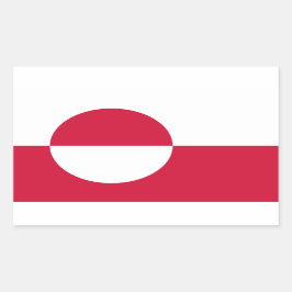 グリーンランド国旗のシール 長方形シール
