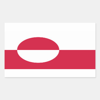 グリーンランド国旗のシール 長方形シール
