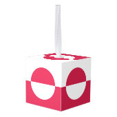 グリーンランド国旗の紋章 キューブオーナメント (裏面アングル)