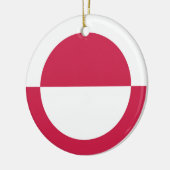 グリーンランド国旗の紋章 セラミックオーナメント (左)
