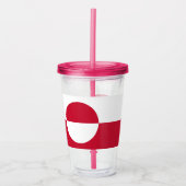 グリーンランド国旗を持つ愛国的なアクリル製タンブラー アクリルタンブラー (正面)