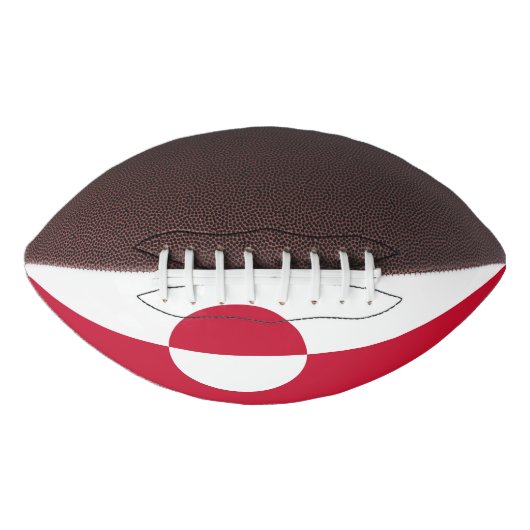 グリーンランド国旗を持つ愛国的なアメリカンフットボール アメリカンフットボール (正面)