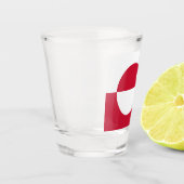 グリーンランド国旗を掲げた愛国的なショットグラス ショットグラス (左)