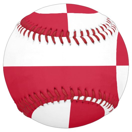 グリーンランド国旗を掲げた愛国的なソフトボール ソフトボール (正面)