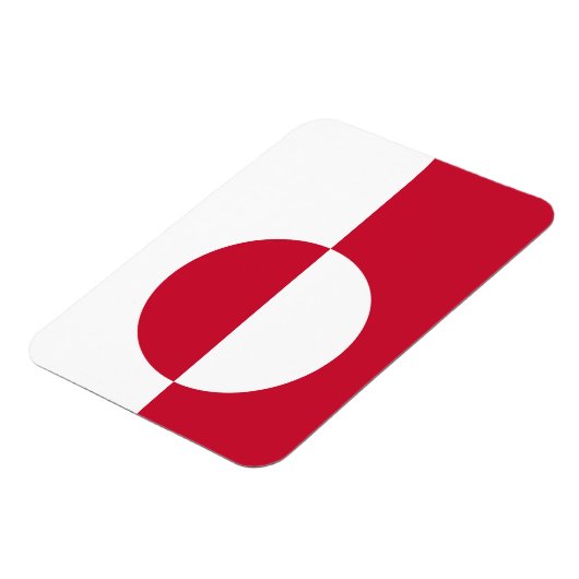 グリーンランド国旗を掲げた愛国的なフレキシブル磁石 マグネット (左側)