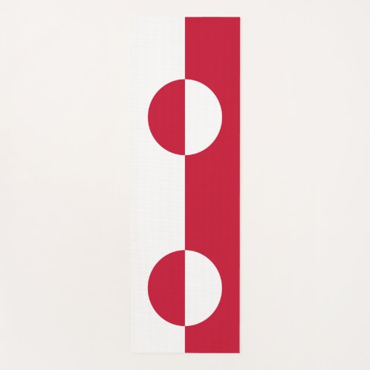 グリーンランド国旗を掲げた愛国的なヨガマット ヨガマット (正面)