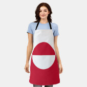グリーンランド国旗 エプロン (着用した状態)