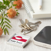 グリーンランド国旗 キーホルダー (側面)