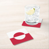 グリーンランド国旗 スクエアペーパーコースター (インサイチュ)