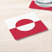 グリーンランド国旗 スクエアペーパーコースター (アングル)