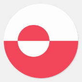 グリーンランド国旗 ラウンドシール (正面)