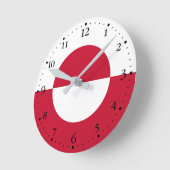 グリーンランド国旗 ラウンド壁時計 (傾斜)