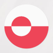 グリーンランド国旗 ラベル (デザイン2)