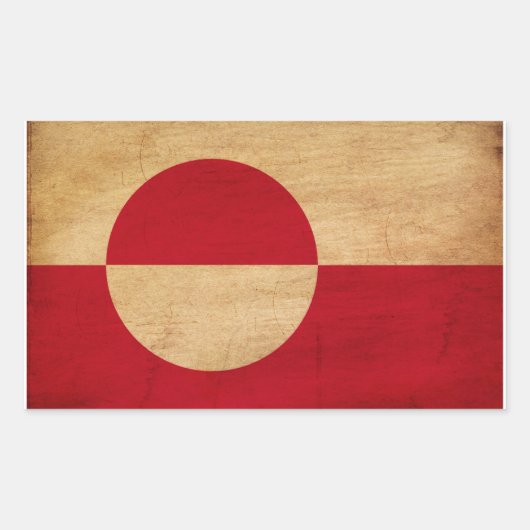 グリーンランド国旗 長方形シール (正面)