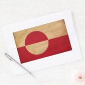 グリーンランド国旗 長方形シール (封筒)