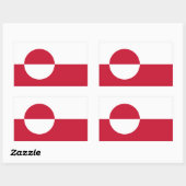 グリーンランド国旗 長方形シール (シート)