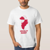 グリーンランド地図レッドホワイト国旗カラアリットヌナート Tシャツ (正面)