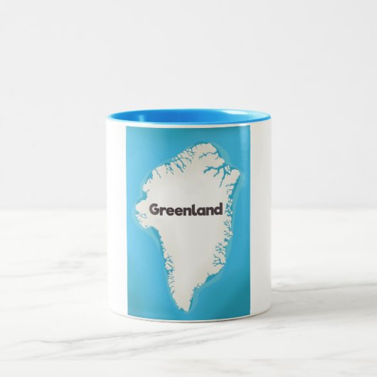 グリーンランド地図 ツートーンマグカップ (中央)