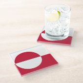 グリーンランド州旗を持つガラスコースター ガラスコースター (アングル)