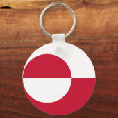 グリーンランド州旗を持つキーチェーン キーホルダー (正面)