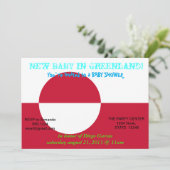 グリーンランド州旗を持つベビーシャワー招待状 招待状 (スタンド正面)