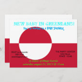 グリーンランド州旗を持つベビーシャワー招待状 招待状 (正面/裏面)