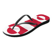 グリーンランド州旗を持つ大人のスリムなストラップ ビーチサンダル (アングル)