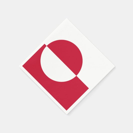 グリーンランド州旗を持つ愛国的な紙のナプキン スタンダードカクテルナプキン (角)