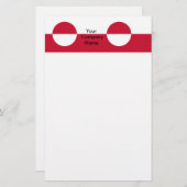 グリーンランド州旗を持つ文房具 便箋 (正面/裏面)