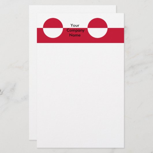 グリーンランド州旗を持つ文房具 便箋 (正面/裏面)