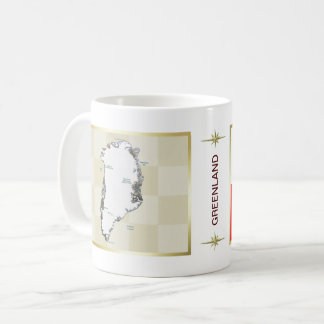 グリーンランド州旗+マップマグカップ コーヒーマグカップ