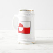 グリーンランド州旗～地図マグカップ ビールジョッキ (正面左)