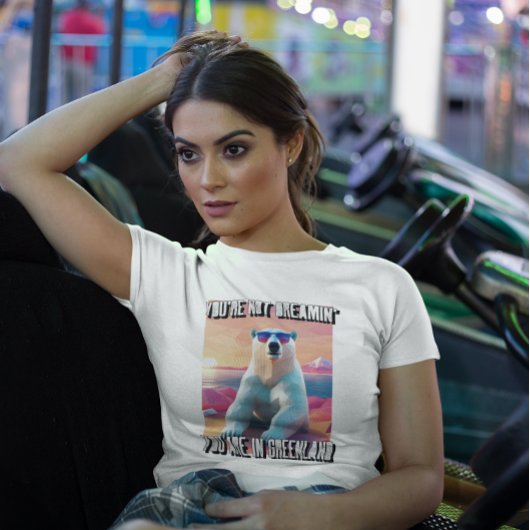 グリーンランド折り紙アートポーラークマinサングラス tシャツ