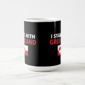 グリーンランド支持の政治的連帯デザイン コーヒーマグカップ (中央)