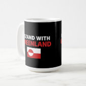 グリーンランド支持の政治的連帯デザイン コーヒーマグカップ (正面左)
