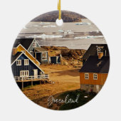 グリーンランド村、風光明媚な写真 セラミックオーナメント (裏面)