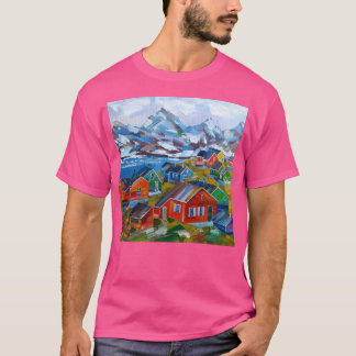 グリーンランド油彩画自然 Tシャツ
