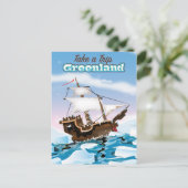 グリーンランド漫画の旅行ポスタープリント。 ポストカード (スタンド正面)