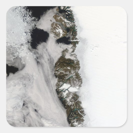 グリーンランド西海岸沿いのまろやかな池 スクエアシール (正面)