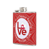 グリーンランド赤恋パーソナライズされた旗 フラスク (左)