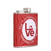 グリーンランド赤恋パーソナライズされた旗 フラスク (右)