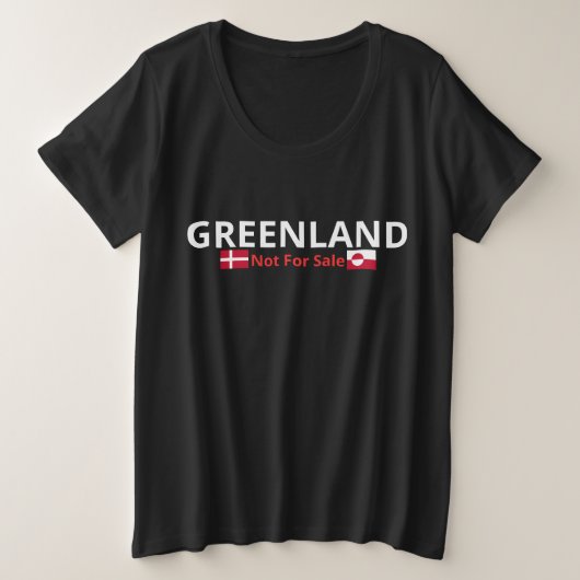 グリーンランド非販売 – 主権プライドデザイン プラスサイズTシャツ (デザイン正面)