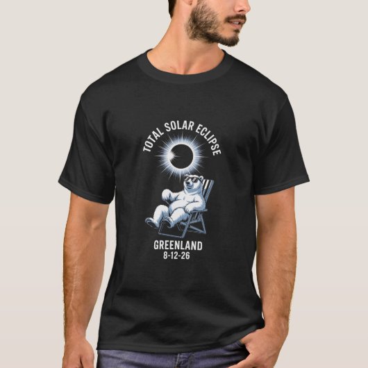 グリーンランド2026年日食Tシャツ 皆既日食イベント Tシャツ (正面)