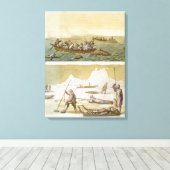 グリーンランド:クジラの魚釣りとシールの狩り、'L キャンバスプリント (インサイチュ (ウッドフロア))