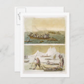 グリーンランド：クジラの魚釣りとシールの狩り、'L ポストカード (正面/裏面)