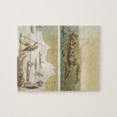 グリーンランド: 「Lからのクジラの魚釣りそしてシールの狩り、 ジグソーパズル (横)