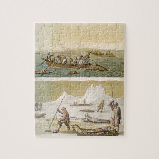 グリーンランド: 「Lからのクジラの魚釣りそしてシールの狩り、 ジグソーパズル (縦)