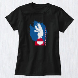 グリーンランドTシャツ、グリーンランドの旗のファッション、ホッキョクグマ Tシャツ