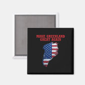 グリーンランドUSA州旗でグリーンランドを再素晴らし生する マグネット (正面/裏面)