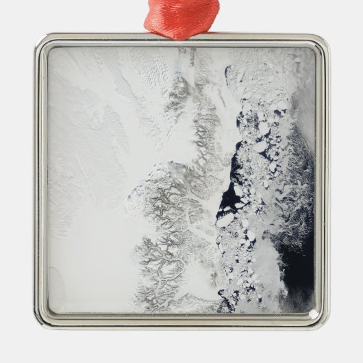 グリーンラン東海岸の衛星観測 メタルオーナメント (正面)